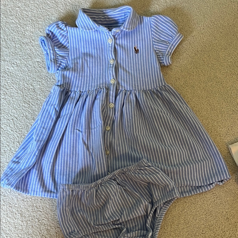 Ralph Lauren Striped Oxford Shirtdress & Bloomer